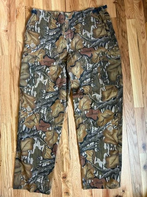 Pantalones cargo de caza camuflados marrón follaje otoño roble musgo XL para hombre hechos en EE. UU. años 90 Foto 1 de 4