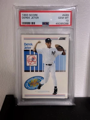 Puntuación #489 Derek Jeter RC 1993 - New York Yankees Salón de la fama/gema como nueva PSA 10 Foto 1 de 2