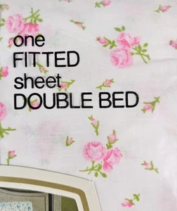 VTG JC Penney Floral No Iron Percale One Fitted Sheet Double Bed  Cottagecore  - Picture 1 of 10