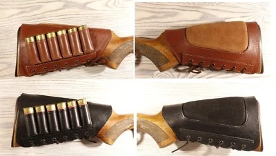 Leather Shotgun Shell Cartridge Buttstock Holder Сover - 12 & 20 GA Versions  - Image 1 of 2