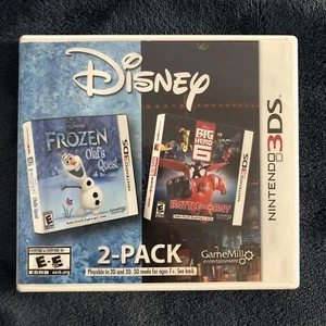 Disney 2-Pack Frozen Olaf's Quest/Big Hero 6 Battle in the Bay Nintendo 3DS CIB - Picture 1 of 11