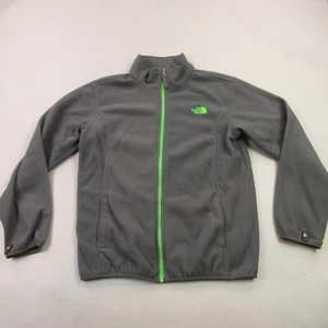 North Face Jacket Boys XL Long Sleeve Full Zip Pockets Outdoor Gray Fleece - Picture 1 of 12