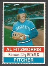 1976 HOSTESS #8  Al Fitzmorris  KANSAS CITY ROYALS  ( Full Lines )  NM+   A