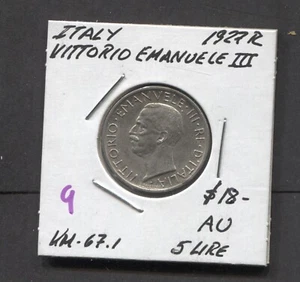 1927- Italy-AU-5 LIre - Picture 1 of 2
