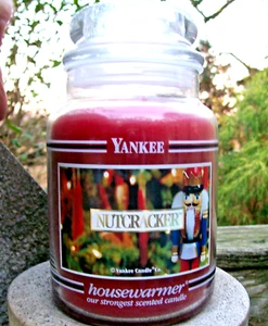 Yankee Candle Black Band Christmas "NUTCRACKER" Large 22oz ~WHITE LABEL~RARE~NEW - Picture 1 of 3