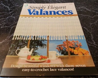 AG21 HOUSE OF WHITE BIRCHES 1998, SIMPLY ELEGANT VALANCES CROCHET LEAFLET - Image 1 of 2