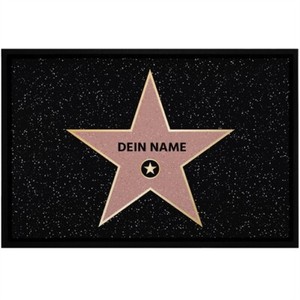 personalisierte Fußmatte mit Name Walk of Fame Hollywood Stern