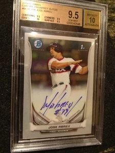 Bowman Chrome Jose Abreu 2014 automático BGS 9,5/10 gema como nuevo novato del año - Imagen 1 de 4