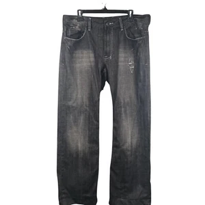 Buffalo Jeans Mens Size 36 (Fits 36x30) Black Denim Distressed Faded Streetwear - Picture 1 of 6