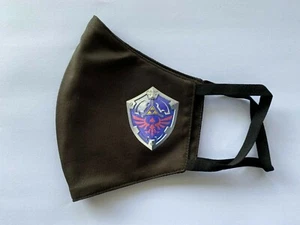 Hylian Master Shield Zelda Gamer Logo Skull on Black Face Mask Nano-Polyester UK - Picture 1 of 2