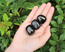 3 x Jet Tumbled Stone (Crystal Healing Reiki Metaphysical Gemstone)