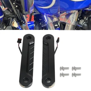 Front LED Flush Fork Turn Signals Light DRL For Harley Street Electra Glide FLHR - Picture 1 of 12