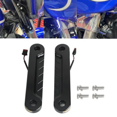 Front LED Flush Fork Turn Signals Light DRL For Harley Street Electra Glide FLHR - Image 1 of 4