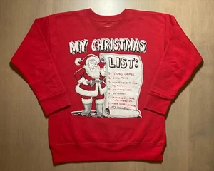 MY CHRISTMAS LIST red Youth M (8) Sweatshirt HANES soft sweats  - Picture 1 of 1