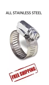 Hose Clamp All Stainless Steel Worm Gear MINI 7/16" TO 25/32" (10 PC) MARINE #6 - Picture 1 of 1