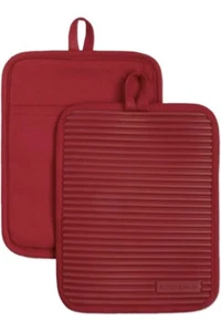 KitchenAid Soft Silicone Pot Holder 2 Pc. Set, Water Resistant, Passion Red - Picture 1 of 3