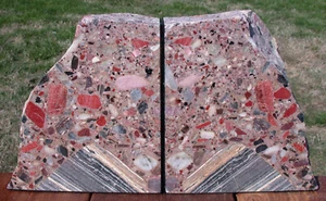 SiS: FASCINATING WILD & PINK 10 lb. Australian Chert Breccia Bookends ONE TIME! - Picture 1 of 2