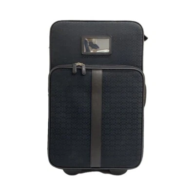 Coach Travel Carry Bag Suitcase Black PVC Leather 55x35x21cm pre-owned - Image 1 of 4
