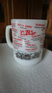 Vintage Tall FIRE-KING COFFEE CUP, C.B.'er Lingo Translation,Meaning - Picture 1 of 4