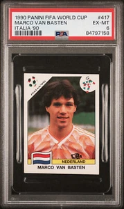 1990 Panini FIFA World Cup Italia '90 417 Marco Van Basten PSA 6 Holland EX-Mint - Picture 1 of 2