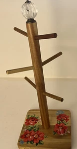 Portatazas florales vintage para mujer Pioneer con perno de acrílico - tiene capacidad para 6 en muy buen estado - Imagen 1 de 7
