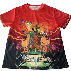 Rick and Morty t-shirt Cartoon Funny Double sided Unisex Youth Medium child - Picture 1 of 9