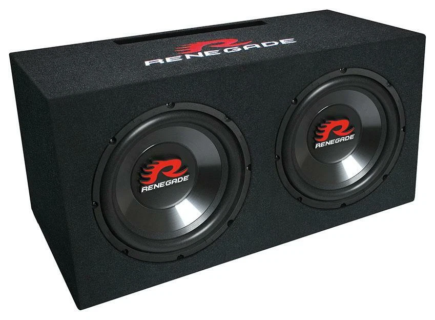 Renegade Rxs1002 Subwoofer passivo Reflex doppio 10" 250mm 1000w moquettato con
