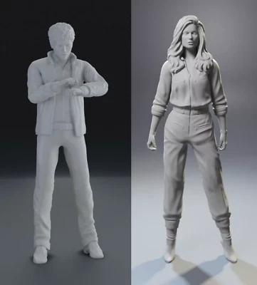 Juego de 3 figuras impresas en 3D Knight Rider Michael Knight 1:18 1:24 Hasselhoff Bonnie Foto 1 de 4