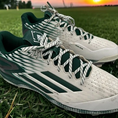 Chuteiras de beisebol Adidas Power Alley 3 metal pele de ferro 112893407 verde/branco tamanho 15 - Imagem 1 de 4