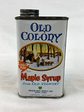 New listing
		Old Colony MAPLE SYRUP 1/2 PINT METAL TIN CAN Graphic Advertising - VINTAGE