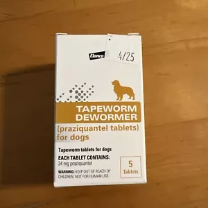 Elanco🐾Tapeworm Dewormer for Dogs 5-Oral Tablets Easy & Effective🐾Exp: 06/24 - Picture 1 of 4