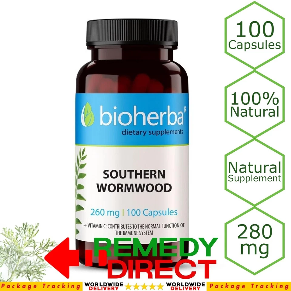 Wormwood Supplement with Artemisinin 100 Capsules Detox Cleanse Anti-Parasitic - Image 1 of 4