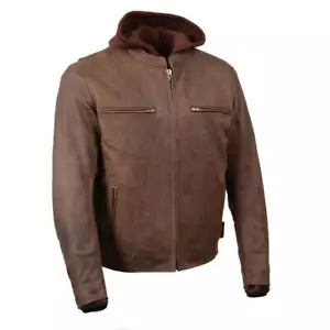 Milwaukee Leather 1518 Mens 'Scoundrel' Vintage Crazy Horse Brown Leather Jacket - Picture 1 of 14