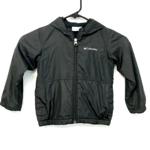 Columbia Boys Youth Hooded Windbreaker Black Jacket Size 3T - Picture 1 of 8