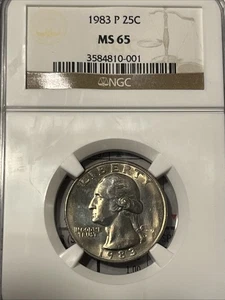 1983-P Washington Quarter NGC MS65 - Picture 1 of 2