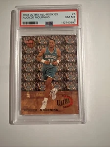 1992 ULTRA ALL-ROOKIES ALONZO MOURNING #6 HORNETS ROOKIE CARD RC GRADED PSA 8 - Picture 1 of 7