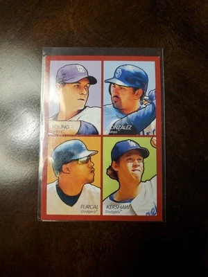 2009 UD Goudey 4 em 1 cartão de beisebol #72 Chris Young/Gonzalez/Kershaw/Furcal (Z) - Imagem 1 de 2