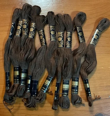 New (10) Royal Mouline Cotton Embroidery Thread #8425 Brown USA Made - Image 1 of 3