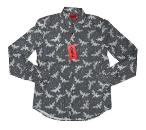 Camicia uomo Hugo Boss Ermo slim fit etichetta rossa manica lunga bottoni nuova con etichetta - Foto 1 di 4