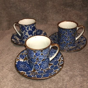 VTG Takahashi San Francisco Demitasse Cup & Saucer Set of 3 Espresso - Japan - Picture 1 of 7