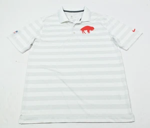 Nike OnField Buffalo Bills Poloshirt Herren Medium Weiß Grau Streifen Kurzarm - Bild 1 von 12