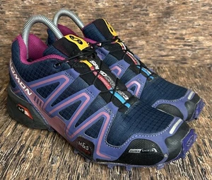 Salomon Speedcross 3 Athletic Trail Running Sneakers Blue Purple Women’s Sz 7.5 - Picture 1 of 18