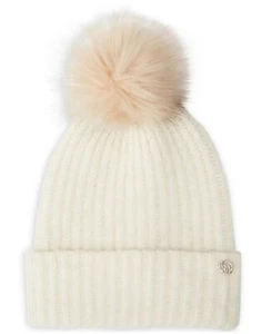 Steve Madden Cloud Knit Faux-Fur Pom Pom Damen Beanie Ivory - Bild 1 von 1