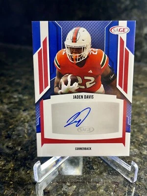 Jaden Davis 2024 Sage Red Autograph # A-JD2 auto Miami (Fla), Cardinals - Image 1 of 2