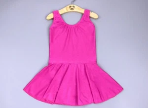 Vendedor Reino Unido Niñas Vestido Leotardo Lycra Falda de Ballet Disfraz Vestido de Baile 123 Rosa - Imagen 1 de 1