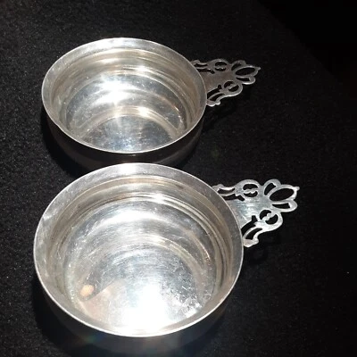 LUNT CATADORES DE VINO PLATA ESTERLINA FANTÁSTICO PAR ANTIGUO VINTAGE EXCELENTE ESTADO Foto 1 de 4