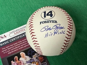 PETE ROSE Signed Inscribed Major League Baseball Cincinnati Reds JSA 14 FOREVER - Picture 1 of 1