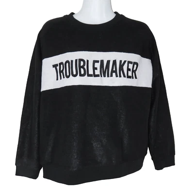 Толстовка женская Zoe Karssen Troublemaker размер Small черная белая с круглым вырезом - Изображение 1 из 4