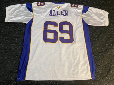 Vtg Stitched Reebok JARED ALLEN #69 Minnesota Vikings Jersey Mens sz 54 White Cover
