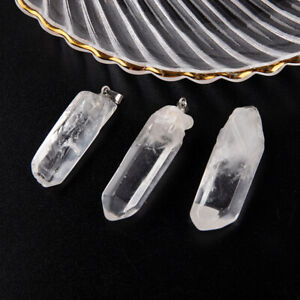Natural Stone Gem Clear Quartz Irregular Pendant Crafts DIY Jewelry Accessor-wf